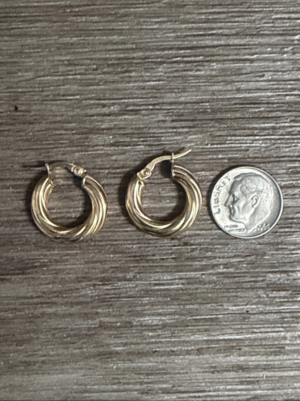 10k yellow gold small hoops
